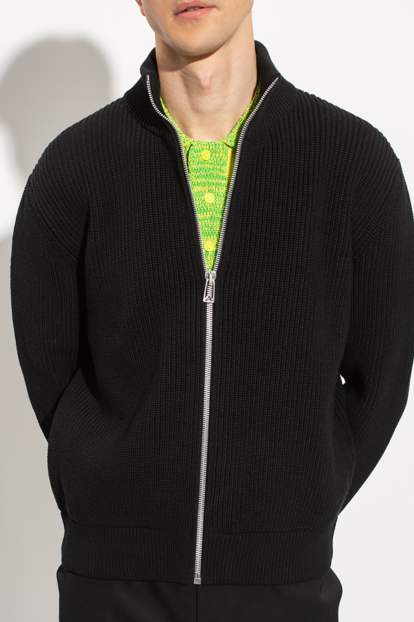Black Zip-up sweater with standing collar Bottega Veneta - Vitkac KR